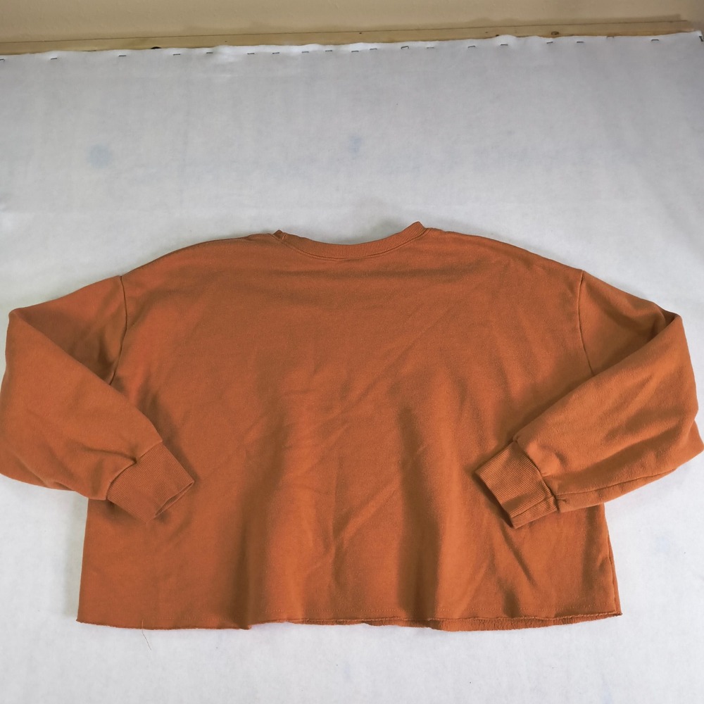 SmileyWorld Spread Kindness Graphic Sweatshirt Womens XL Cropped Orange‎ - Picture 9 of 9